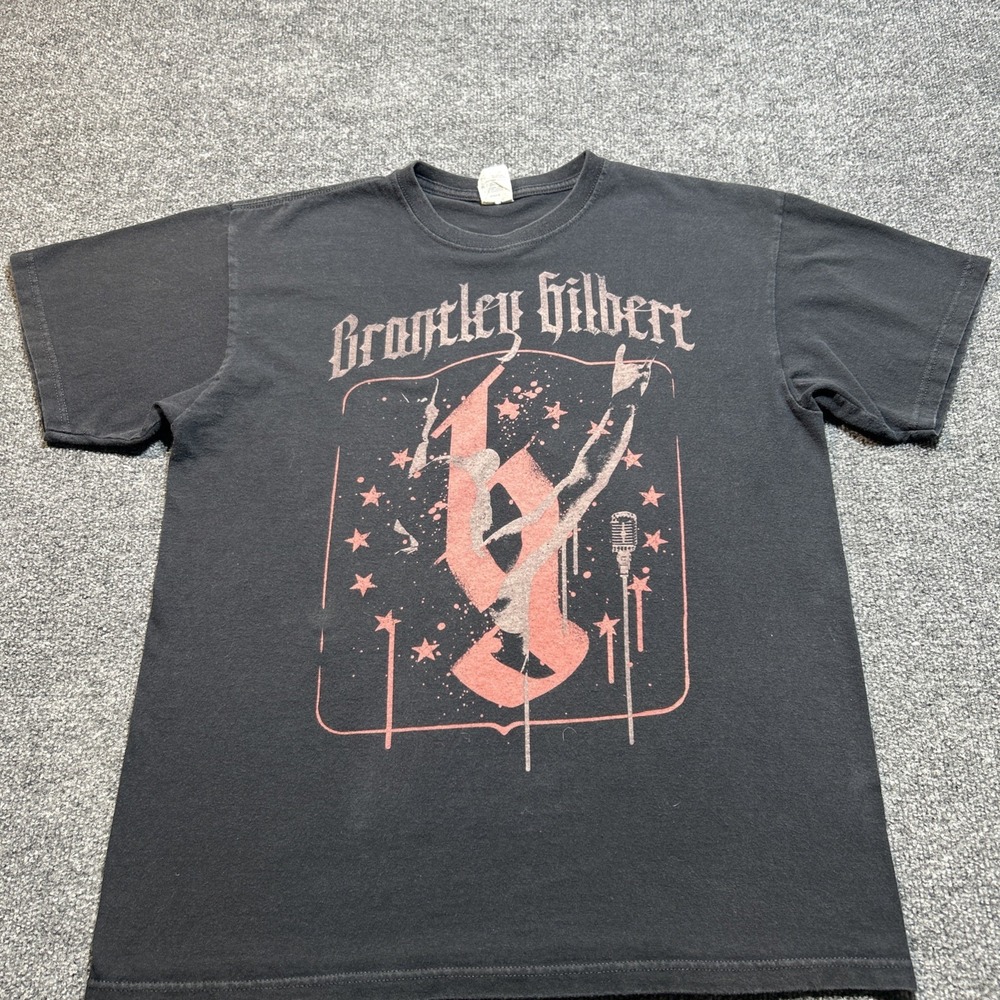 Brantley Gilbert Adult Size L Graphic Print T-Shirt Black Cotton Concert Tour